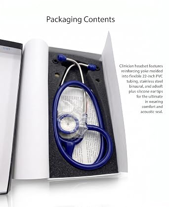Medical Stethoscope Dual Head 22in, Turnable Diaphragm Chestpiece