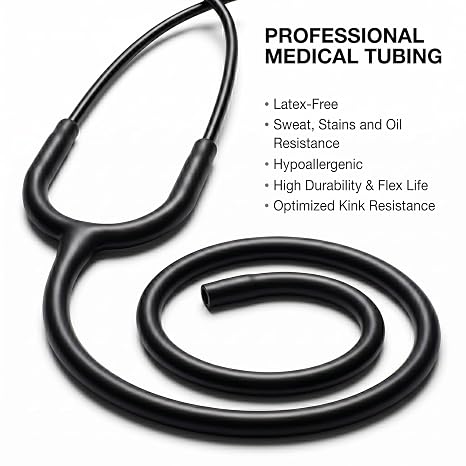 Medical Stethoscope Dual Head 29.5in, Turnable Bell & Diaphragm Chestpiece