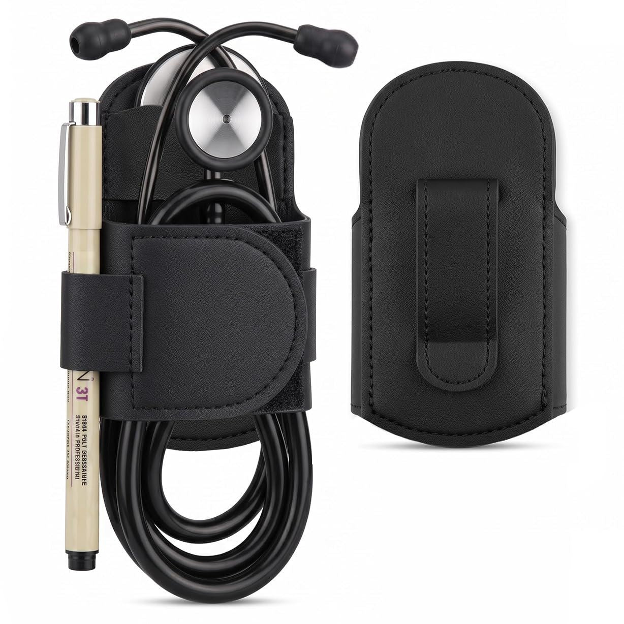PU Leather Stethoscope Holder Hip Clip