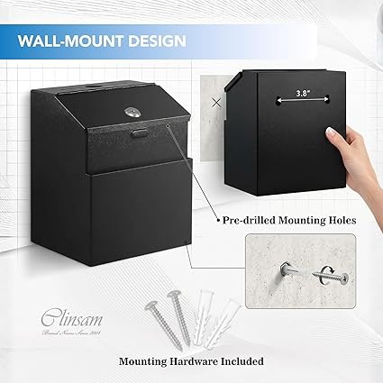 Suggestion Box with Lock and Slot – Wall Mount Metal Collection Box