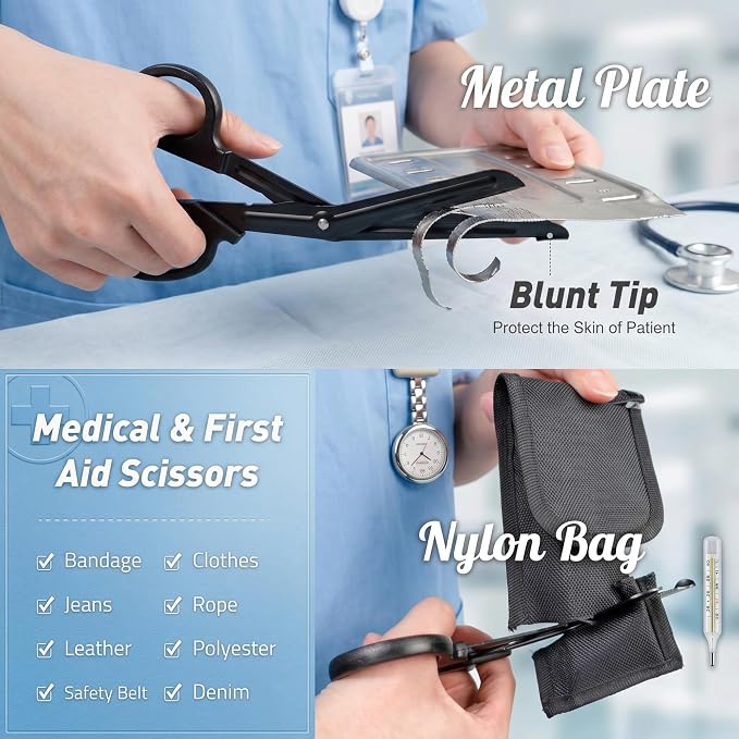 7.5in Trauma Shears 4pack, Stainless Steel Bandage Scissors